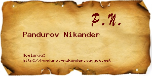 Pandurov Nikander névjegykártya